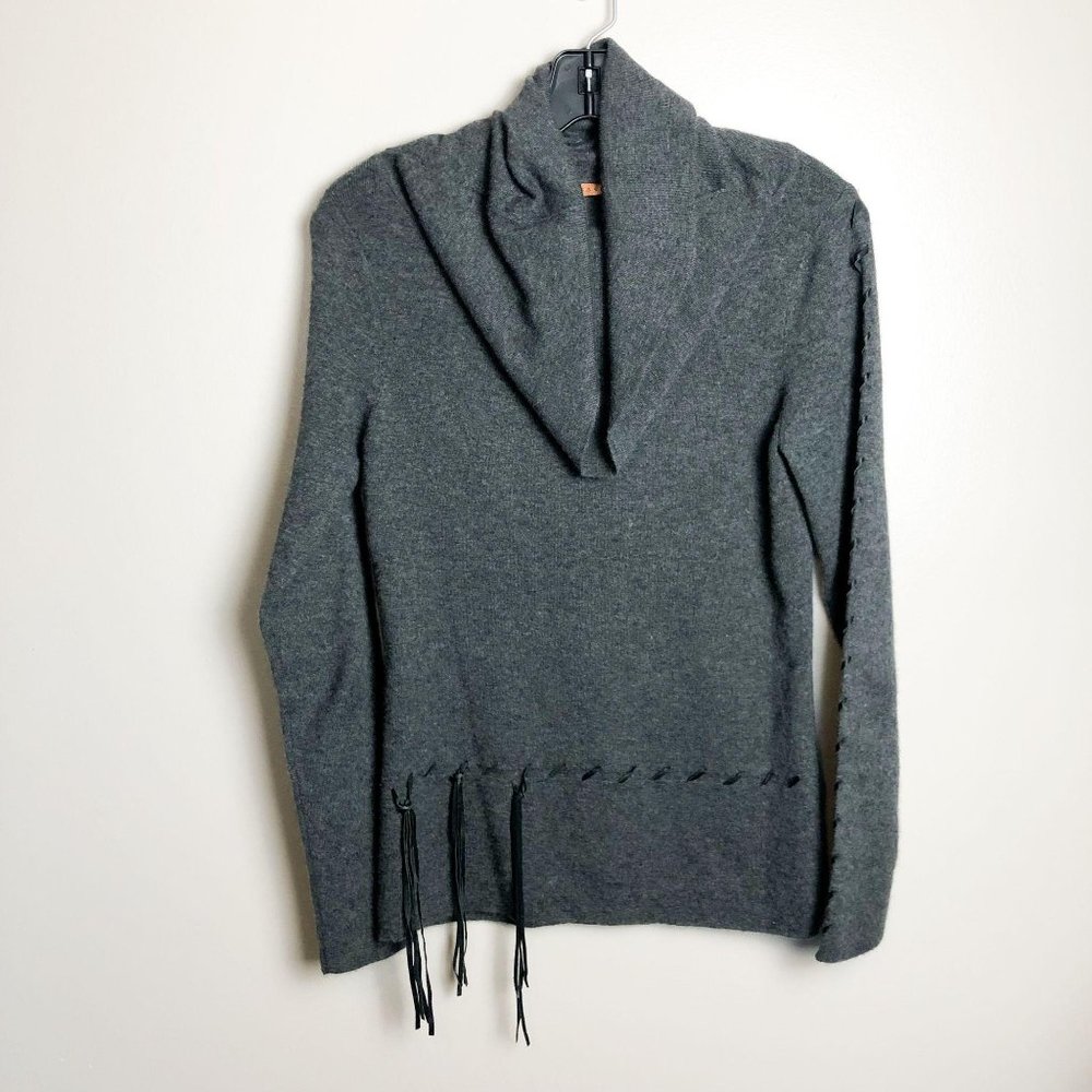 Essendi Cashmere Blend Fringe Cowl Neck Sweater